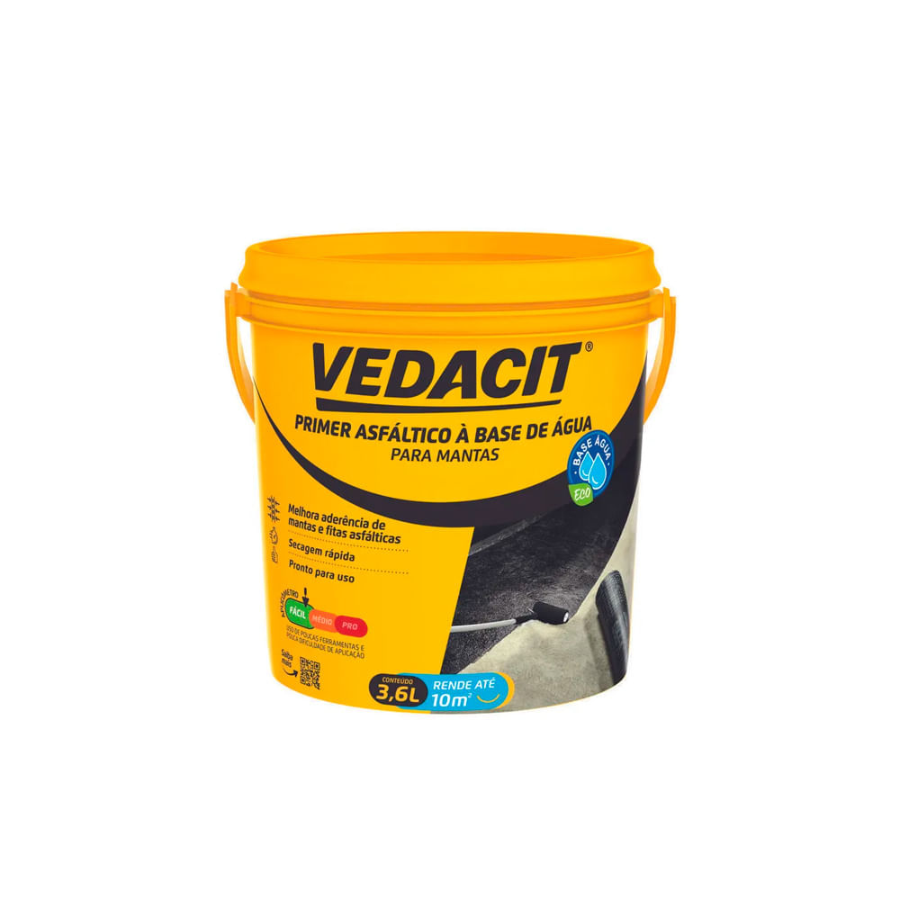 Encontraproduto.com.br - Primer Asfáltico para Mantas Base Água Eco 3,6L Vedacit