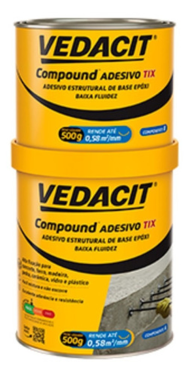 Compound Adesivo Vedacit Tix 1KG A500G+B500G 121812
