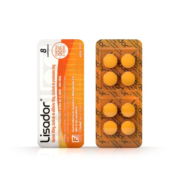 Encontraproduto.com.br - Lisador 10mg + 500mg + 5mg Comprimido Simples - Blíster com 8 Comprimidos
