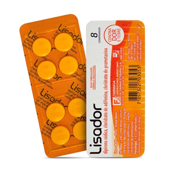 Encontraproduto.com.br - Lisador 10mg + 500mg + 5mg Comprimido Simples - Blíster com 8 Comprimidos