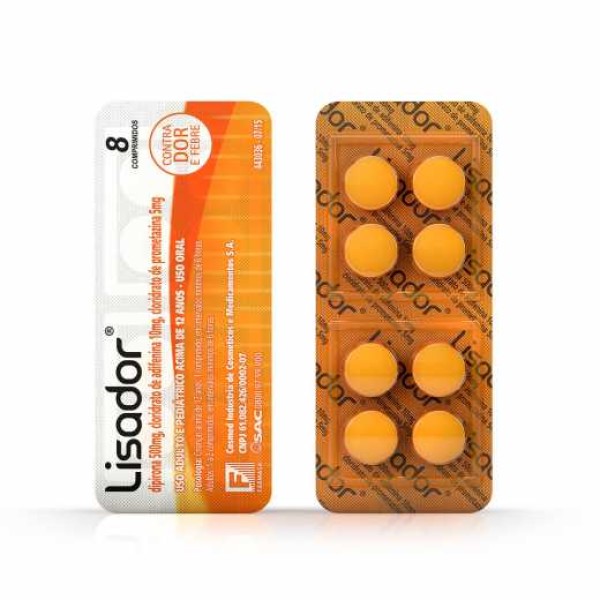 Encontraproduto.com.br - Lisador 10mg + 500mg + 5mg Comprimido Simples - Blíster com 8 Comprimidos