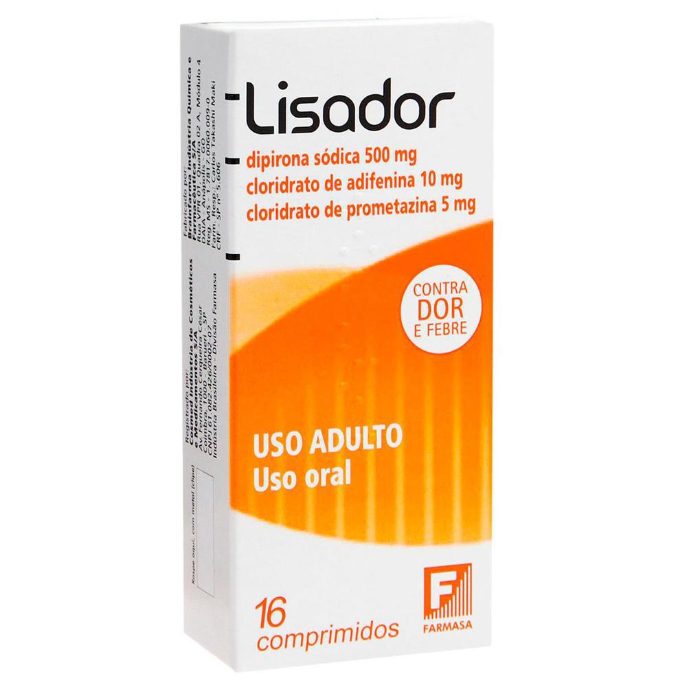 Lisador 500 + 10 + 5mg - Caixa com 16 Comprimidos