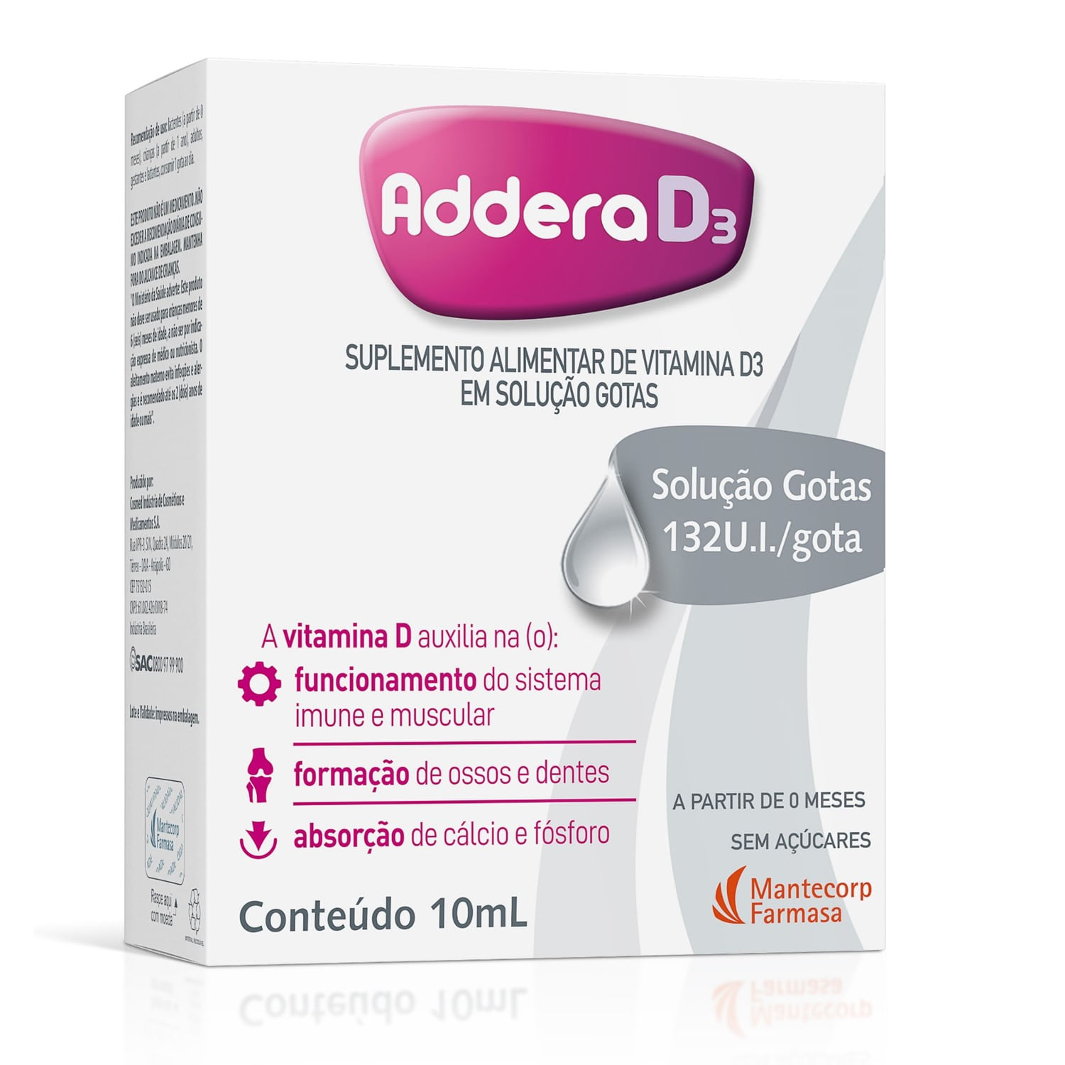 Encontraproduto.com.br - Addera D3 Gotas 10mL (Colecalciferol 3.300UI/mL)