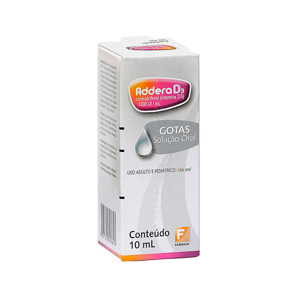 Encontraproduto.com.br - Addera D3 Gotas 10mL (Colecalciferol 3.300UI/mL)