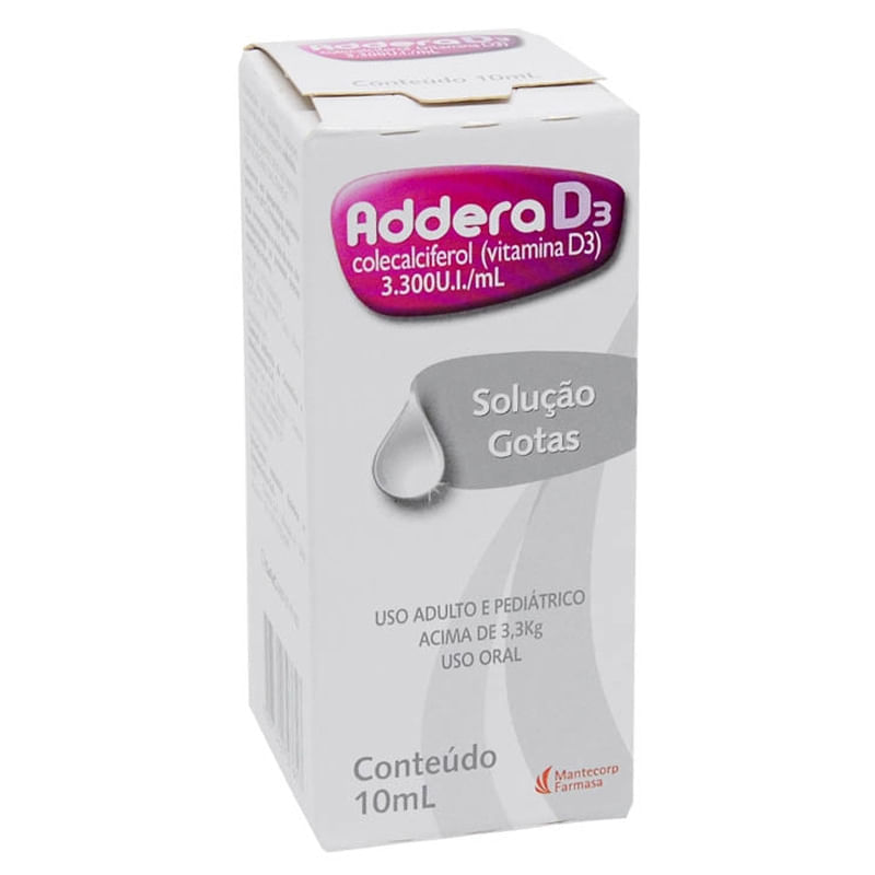 Encontraproduto.com.br - Addera D3 Gotas 10mL (Colecalciferol 3.300UI/mL)