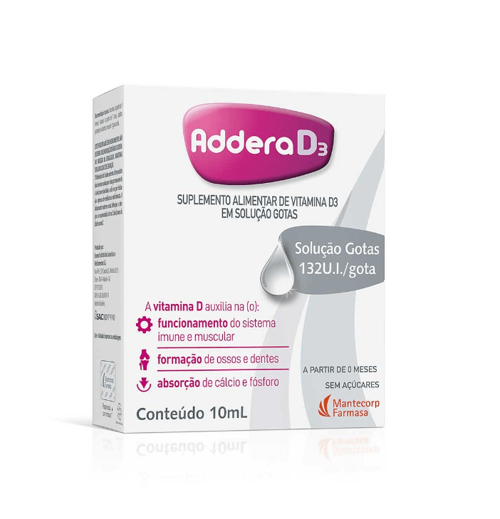 Encontraproduto.com.br - Addera D3 Gotas 10mL (Colecalciferol 3.300UI/mL)