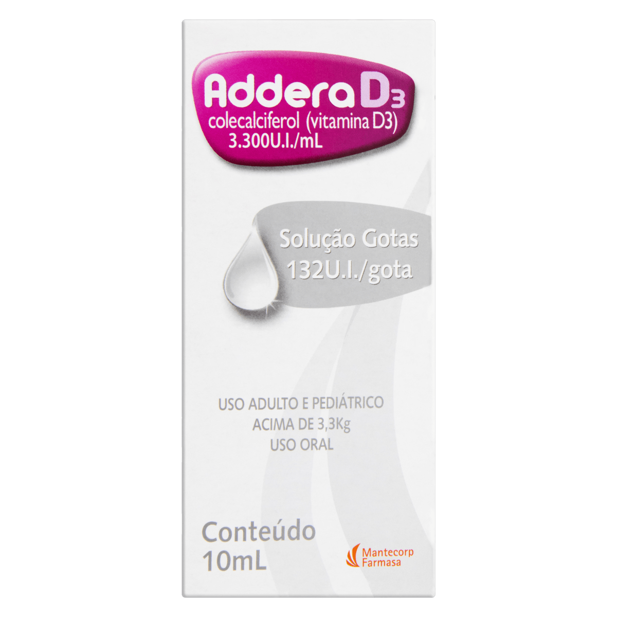 Encontraproduto.com.br - Addera D3 Gotas 10mL (Colecalciferol 3.300UI/mL)