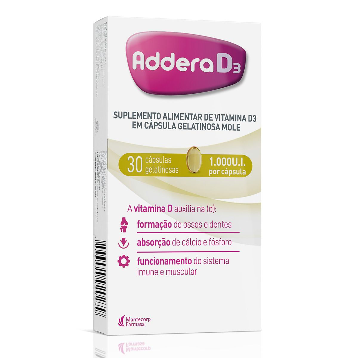 Encontraproduto.com.br - Addera D3 1000UI Cápsula mole - Caixa com 30 Cápsulas