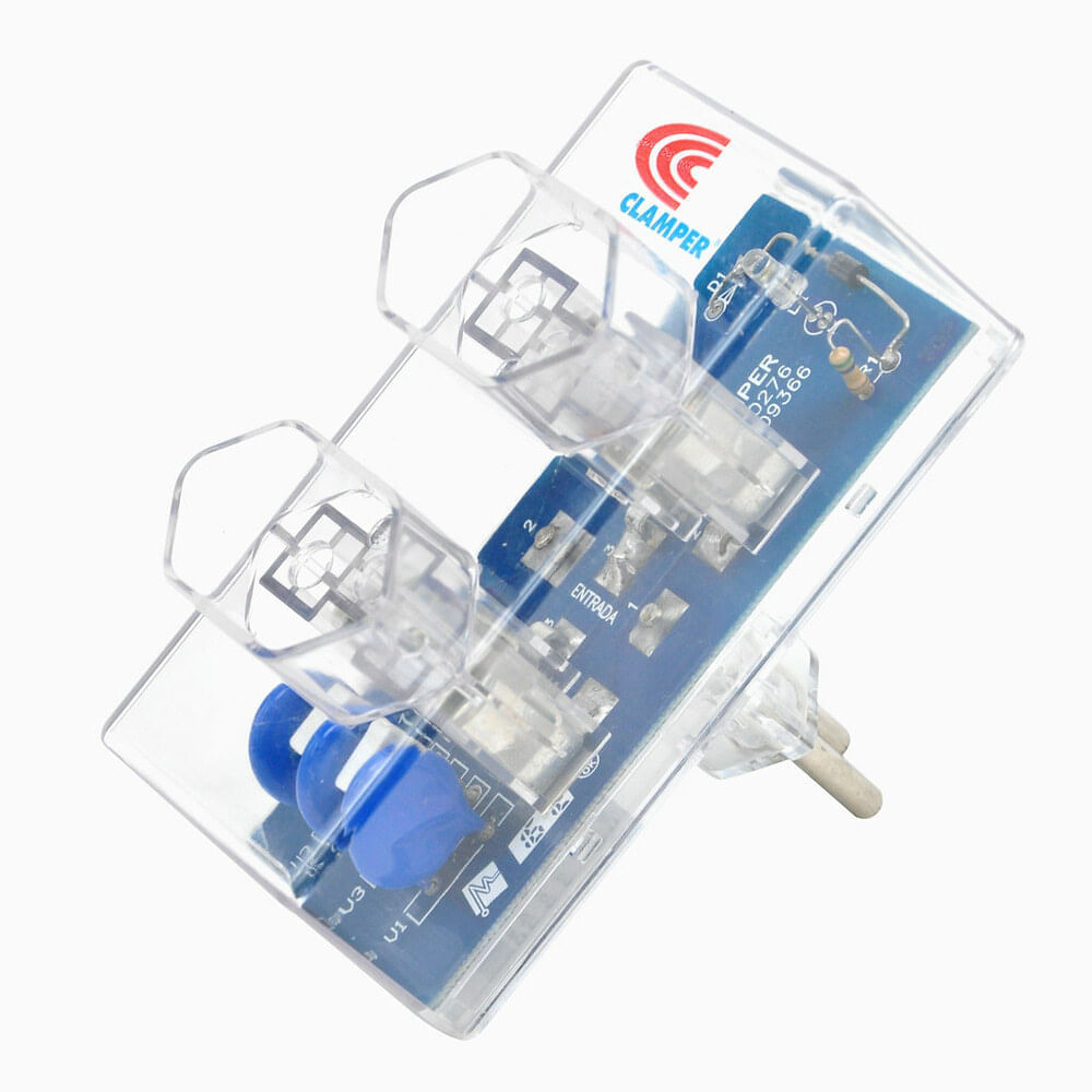 Encontraproduto.com.br - Protetor De Sobrecarga Dps E-Clamper Com 2 Tomadas Clamper