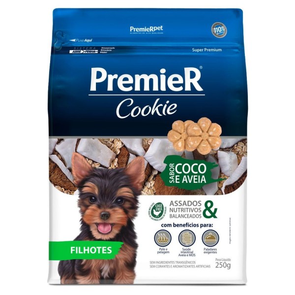 Encontraproduto.com.br - Biscoito Premier Cookie Cães Filhotes Coco e Aveia