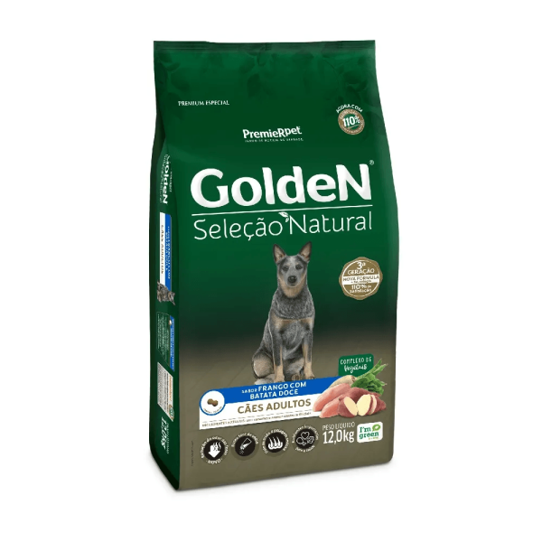 Encontraproduto.com.br - Ração Golden Seleção Natural Cães Adultos Frango com Batata Doce