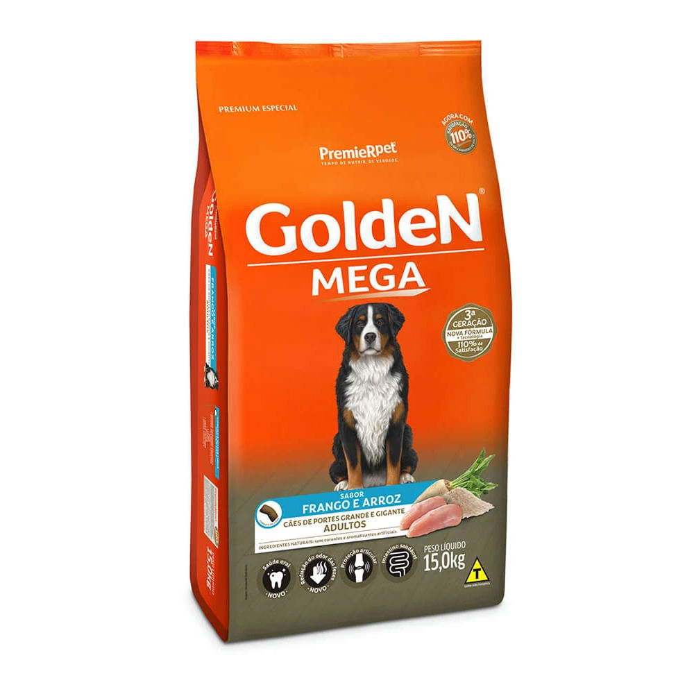 Encontraproduto.com.br - Ração Golden Mega para Cães Adultos Raças Grandes Frango e Arroz