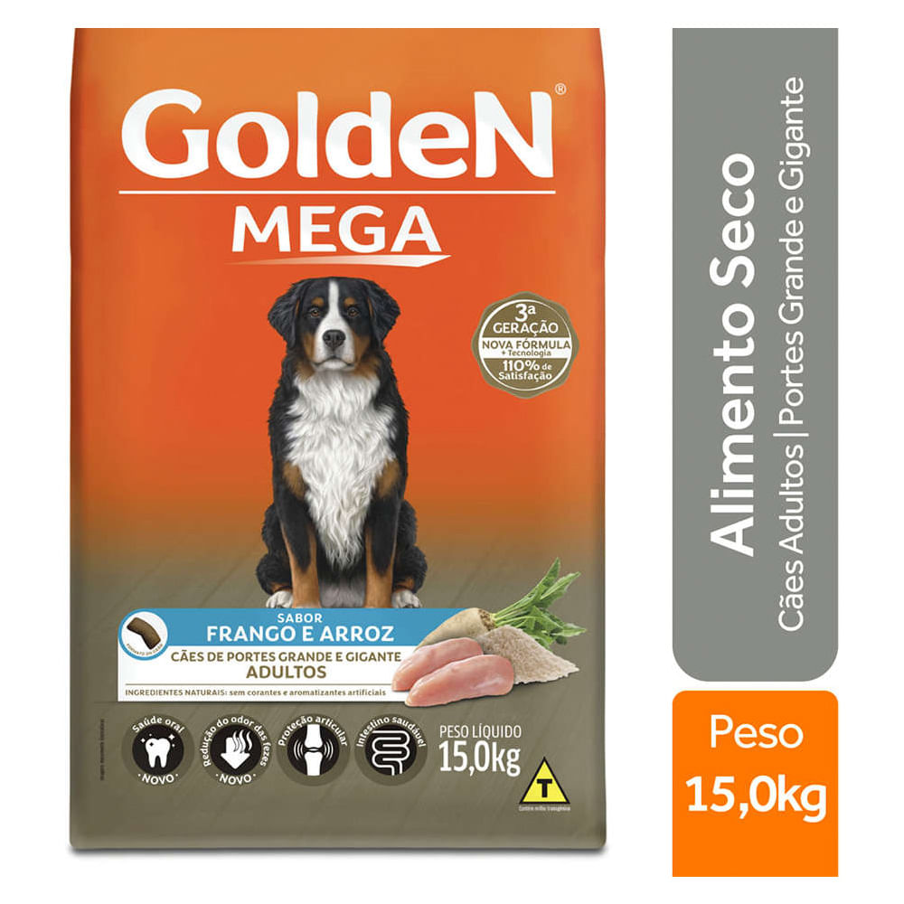 Encontraproduto.com.br - Ração Golden Mega para Cães Adultos Raças Grandes Frango e Arroz