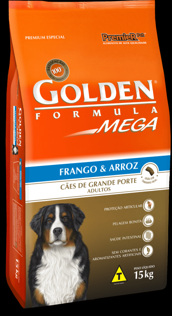 Encontraproduto.com.br - Ração Golden Mega para Cães Adultos Raças Grandes Frango e Arroz