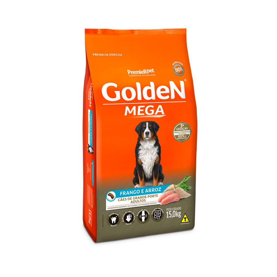 Encontraproduto.com.br - Ração Golden Mega para Cães Adultos Raças Grandes Frango e Arroz
