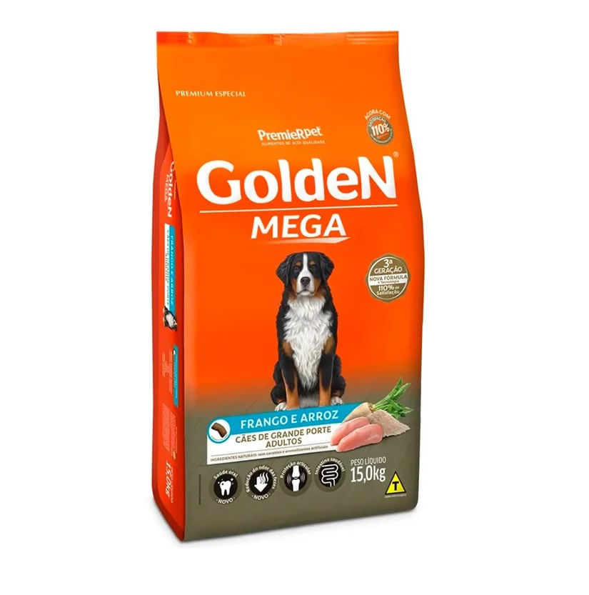 Encontraproduto.com.br - Ração Golden Mega para Cães Adultos Raças Grandes Frango e Arroz