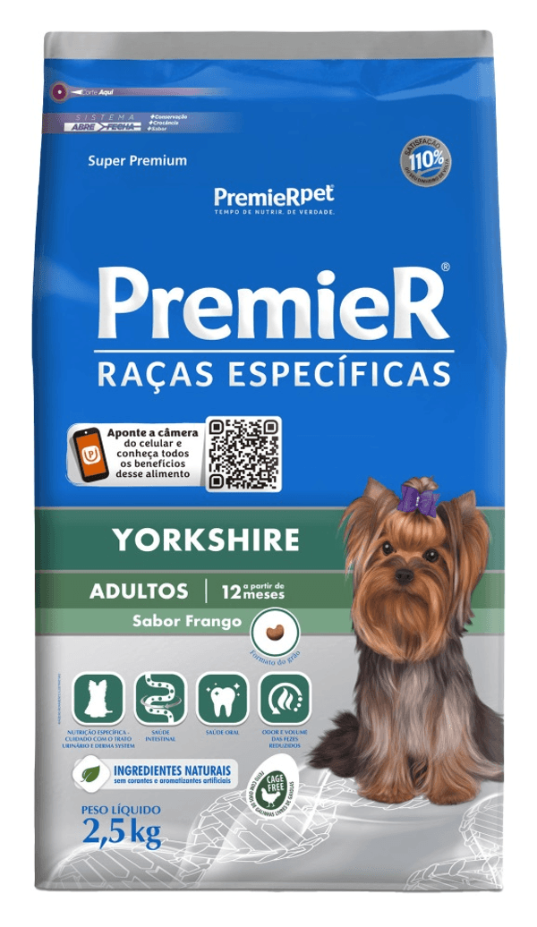 Ração Seca Premier para Cães Adultos Raça Yorkshire Frango 2,5kg