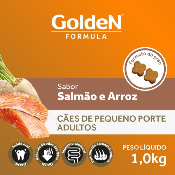 Encontraproduto.com.br - Ração Golden Fórmula Cães Adultos Raças Pequenas Salmão e Arroz
