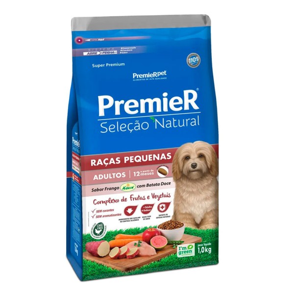 Encontraproduto.com.br - Ração Premier Seleção Natural Cães Adultos Raças Pequenas Frango com Batata Doce