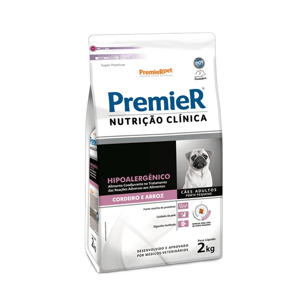 Ração Premier Nutrição Clínica Cães Hipoalergênico Pequeno Porte Cordeiro e Arroz