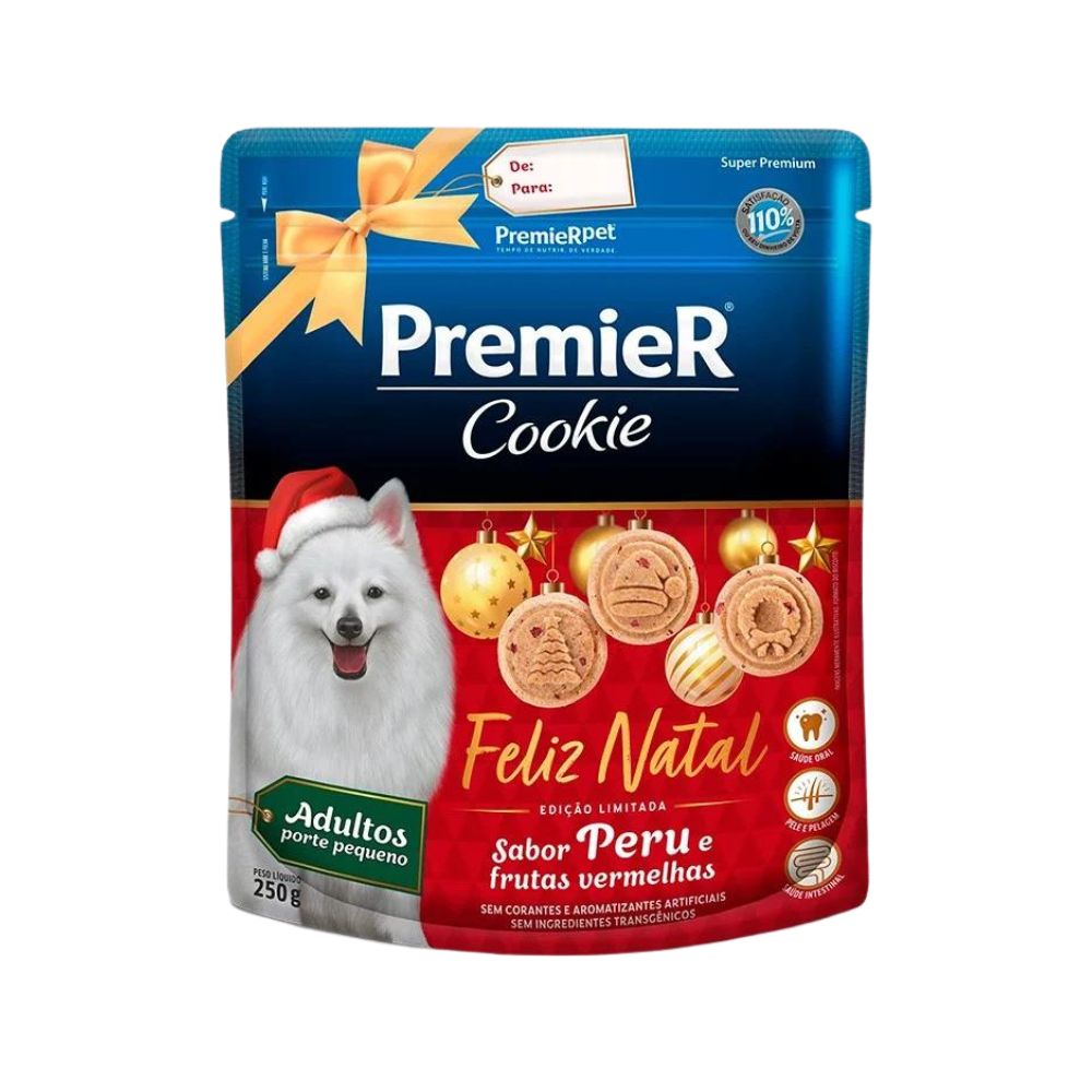 Premier Cookie para Cães Adultos  Peq Porte Natal Frutas Vermelhas 250g
