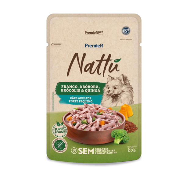 Encontraproduto.com.br - Ração Úmida Premier Nattu Cães Adultos Porte Pequeno Frango e Abóbora