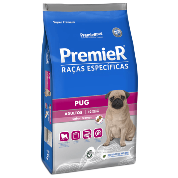 Encontraproduto.com.br - PremieR Raças Específicas Pug Adultos Porte Pequeno Frango 2,5kg