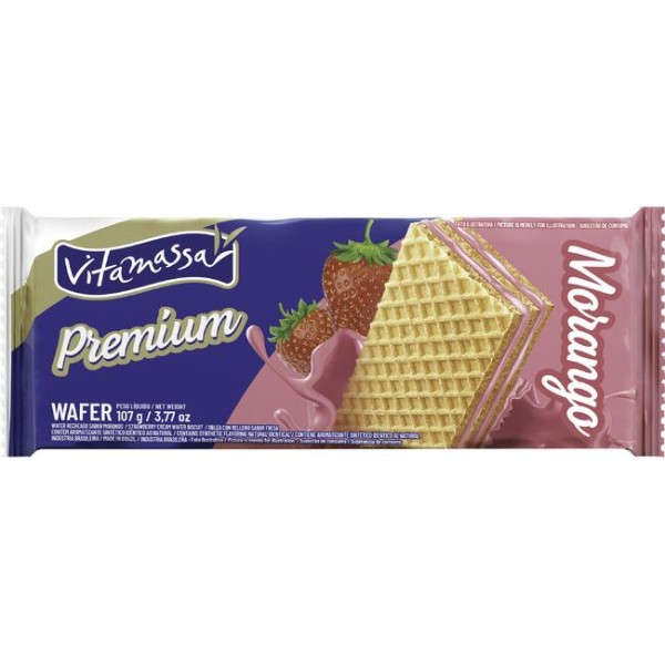 Encontraproduto.com.br - Biscoito Wafer Vitamassa Morango Pacote com 107g