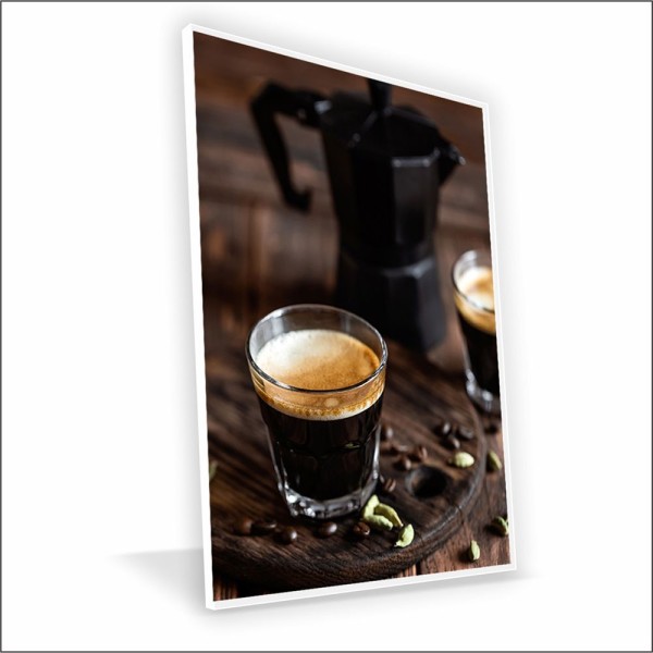 Encontraproduto.com.br - Quadro Bule Café Canvas Sem Vidro Tamanho-moldura 40x30 Baixa Cor Branca