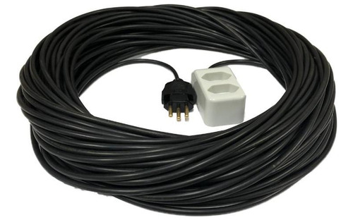 Encontraproduto.com.br - Kit Extensao 50m Com Tomada Dupla Cabo Pp 2x2.5mm