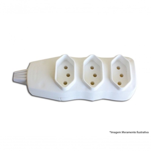 Encontraproduto.com.br - Tomada Em Barra New Tripla 10A F.C.