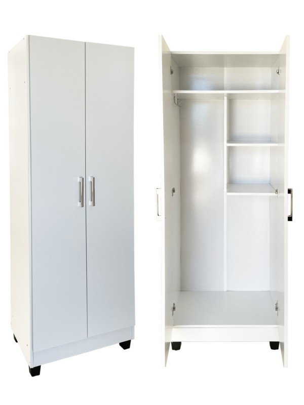 Encontraproduto.com.br - Armário Multiuso 2 Portas Menezes Branco 61X170X35cm