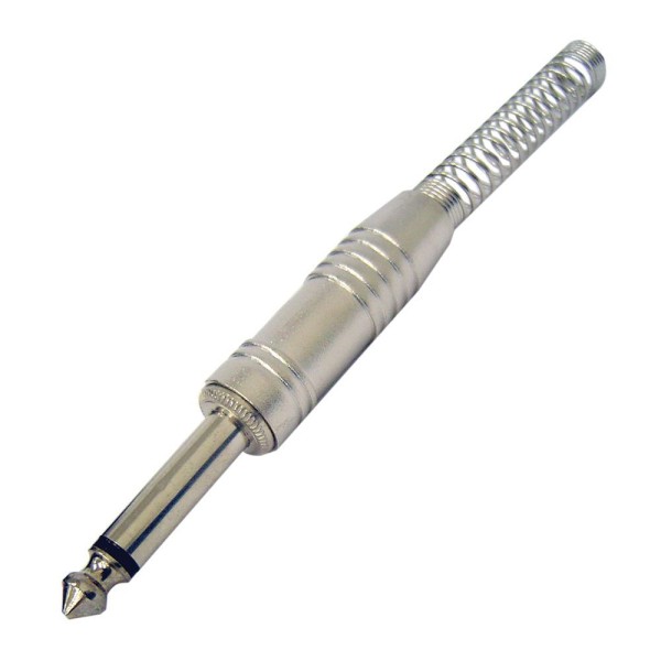 Encontraproduto.com.br - Plugue P-10 Mono CSR-207 Niquel com Mola para Guitarra PM