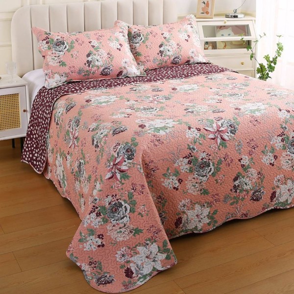 Encontraproduto.com.br - Kit Cobre Leito Casal Dyuri Patchwork + 2 Porta Travesseiros Sumare