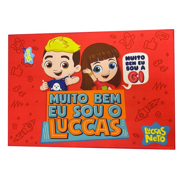 Encontraproduto.com.br - Tapete Joy Luccas Neto E Gi Fun 70x100cm Antiderrapante Jolitex