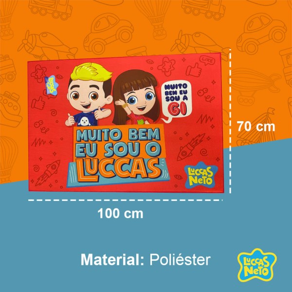 Encontraproduto.com.br - Tapete Joy Luccas Neto E Gi Fun 70x100cm Antiderrapante Jolitex