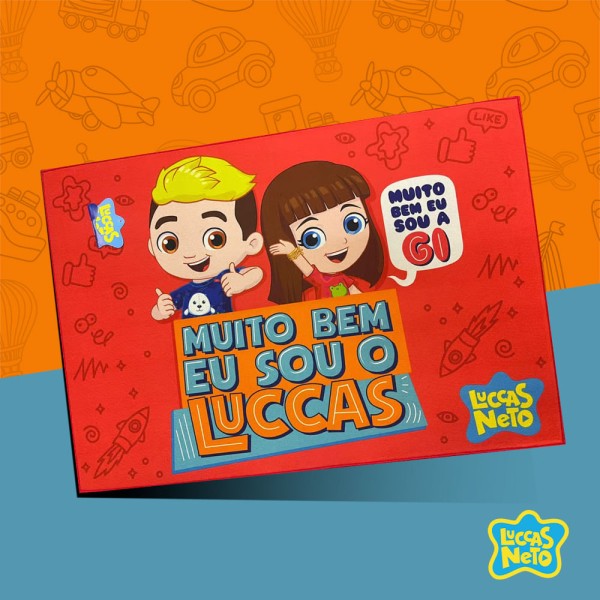 Encontraproduto.com.br - Tapete Joy Luccas Neto E Gi Fun 70x100cm Antiderrapante Jolitex