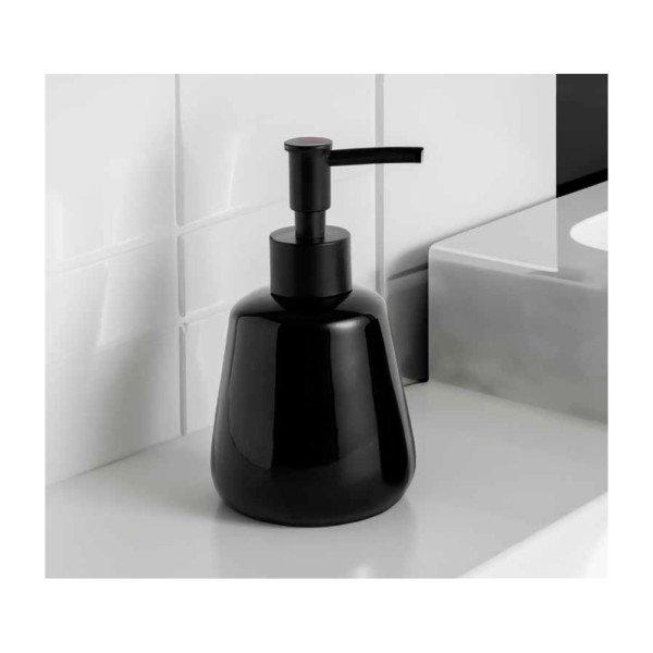 Encontraproduto.com.br - Porta Sabonete Liquido Dispenser Ceramica Preto 250ml