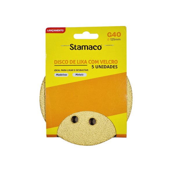 Lixa Velcro 125mm G40 Com 5 Unidades Stamaco..