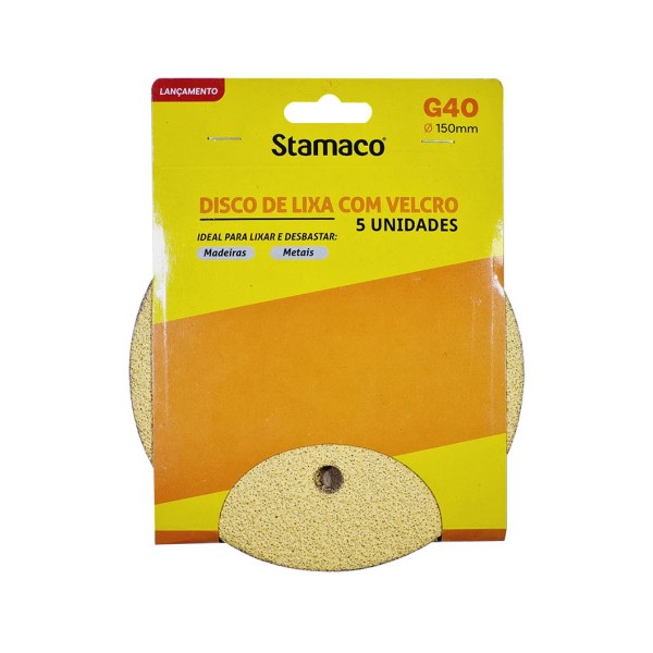 Encontraproduto.com.br - Lixa Stamaco Com Velcro 150 Mm Grana 40