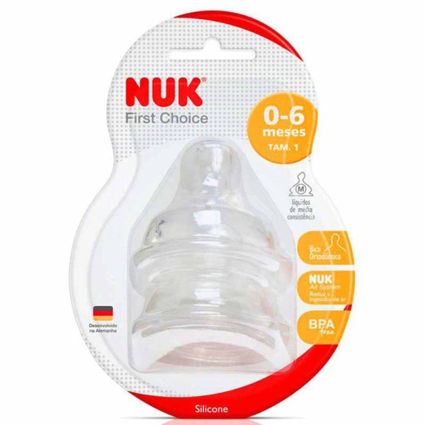 Encontraproduto.com.br - Bico Mamadeira Nuk Silicone FST Choice Leite