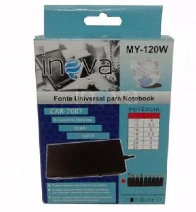 Encontraproduto.com.br - Fonte Universal Para Notebook 8 Conectores + Seletor de Volt