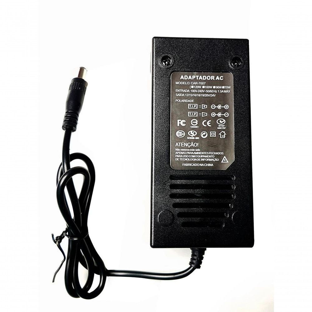 Encontraproduto.com.br - Fonte Universal Para Notebook 8 Conectores + Seletor de Volt