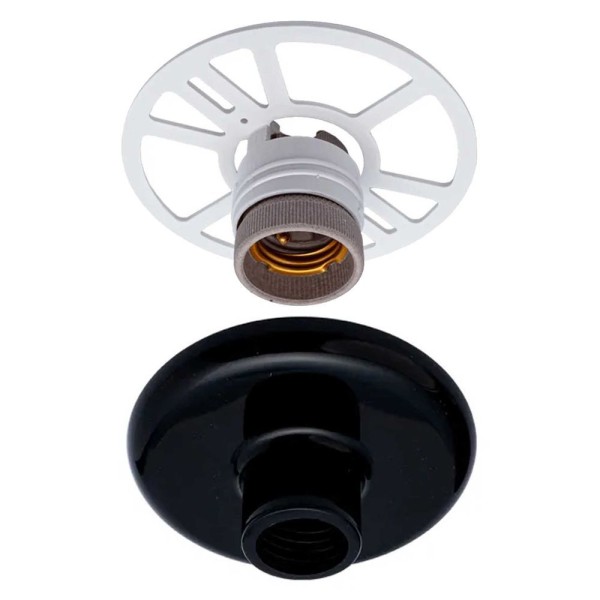 Encontraproduto.com.br - Plafon Simples Redondo Rosqueavel Patenteado - Preto