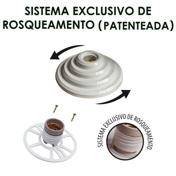 Encontraproduto.com.br - Plafon Simples Redondo Rosqueavel Patenteado - Preto