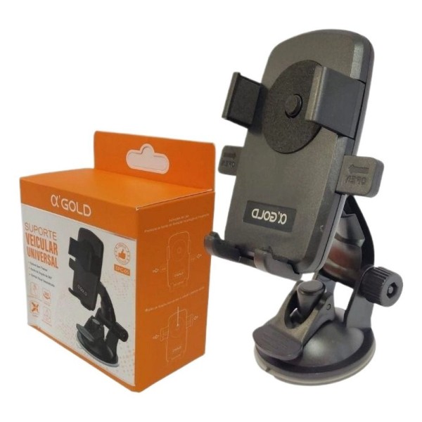 Suporte Celular Gps Carro Veicular Trava Automática Resistente Ajuste Rotação