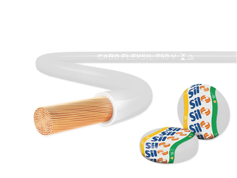 Cabo Elétrico 6mm Pc com 100mt 750V Branco Sil