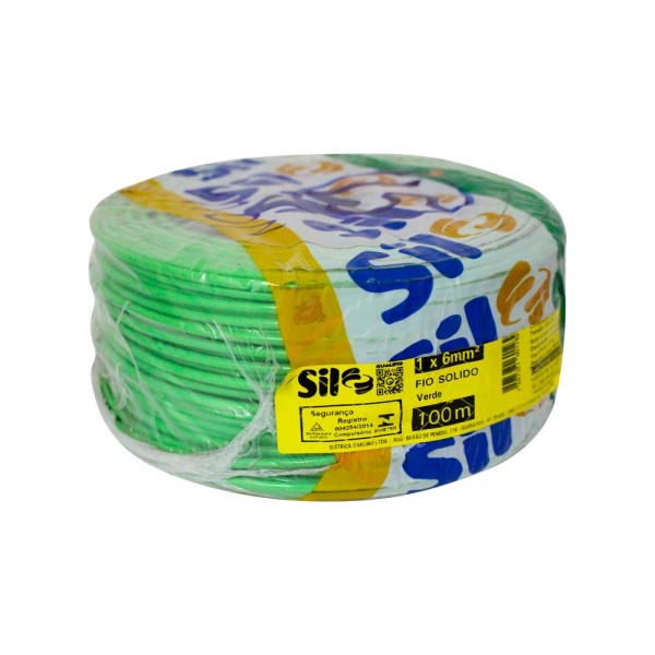 Encontraproduto.com.br - Fio solido 6,0mmx100m Verde 750v Sil