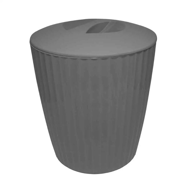 Encontraproduto.com.br - Cesto de Lixo Lixeira Groove Chumbo 5 Litros