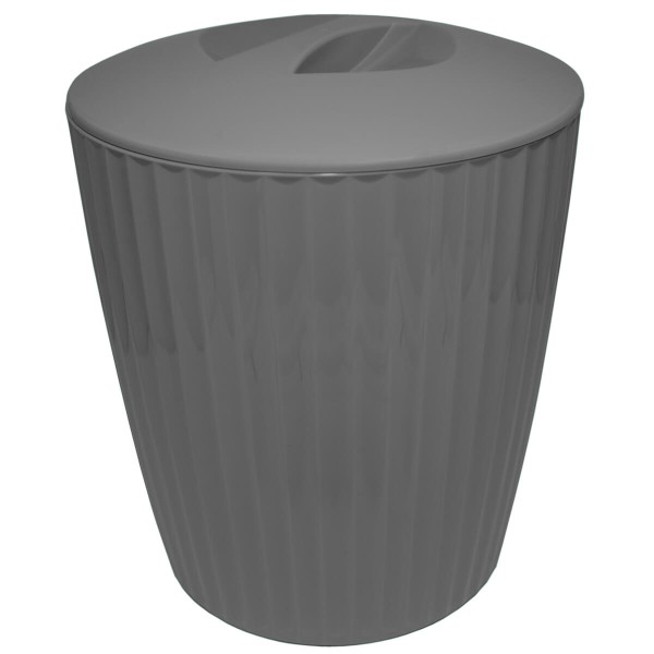 Encontraproduto.com.br - Cesto de Lixo Lixeira Groove Chumbo 5 Litros